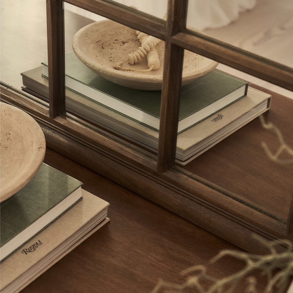 Sasha - Dark Wood Shabby Chic Rectangular Window Mirror 134cm x 70cm