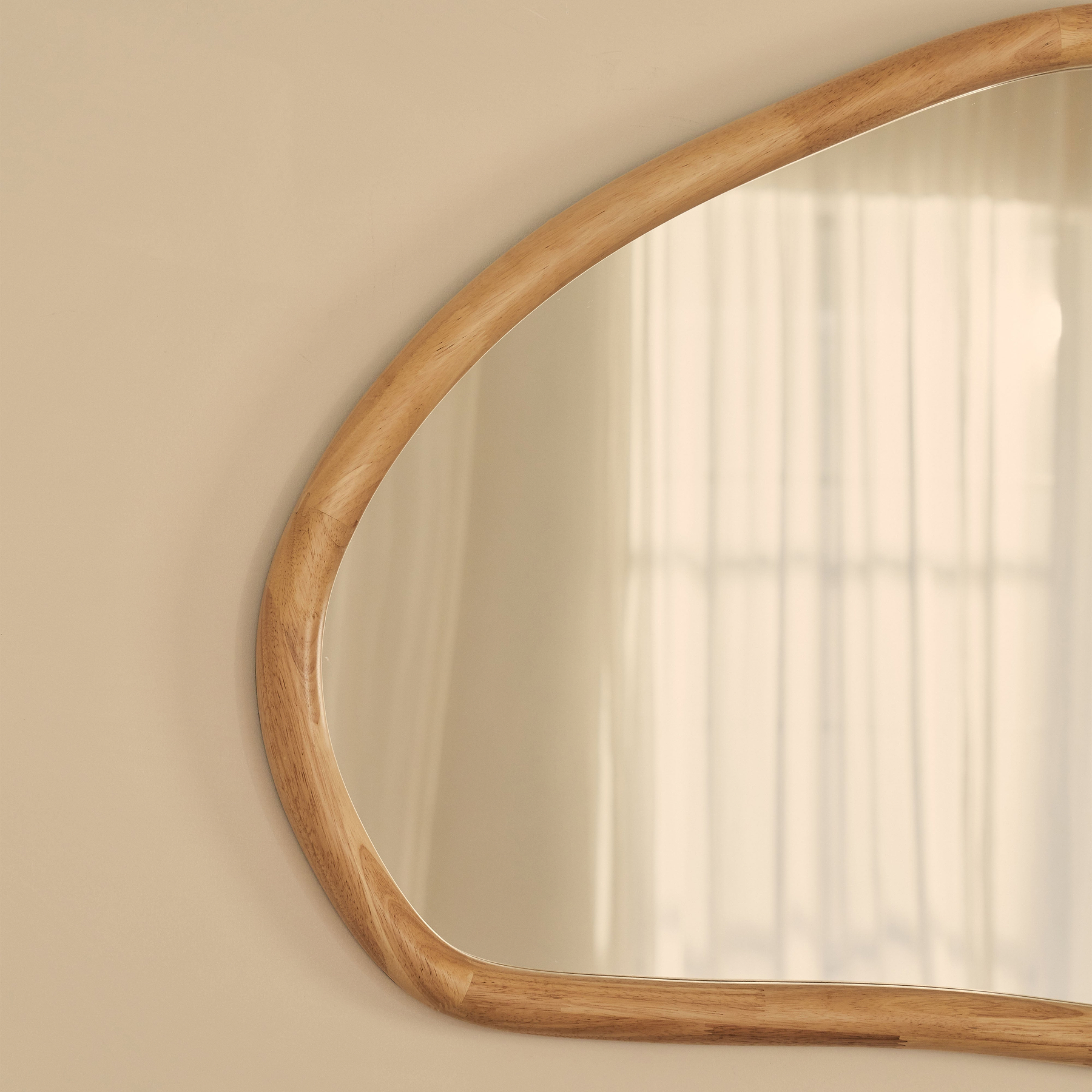 Aaliyah - Light Wood Irregular Wall Mirror 150cm x 75cm