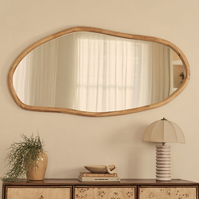 Aaliyah - Light Wood Irregular Wall Mirror 150cm x 75cm