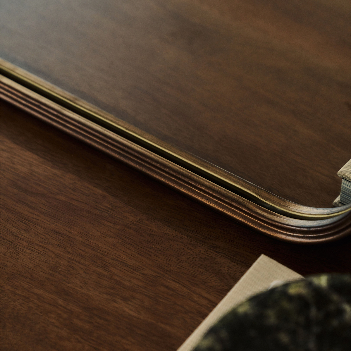 Louis - Antique Bronze Curved Metal Overmantle Mirror 90cm x 75cm