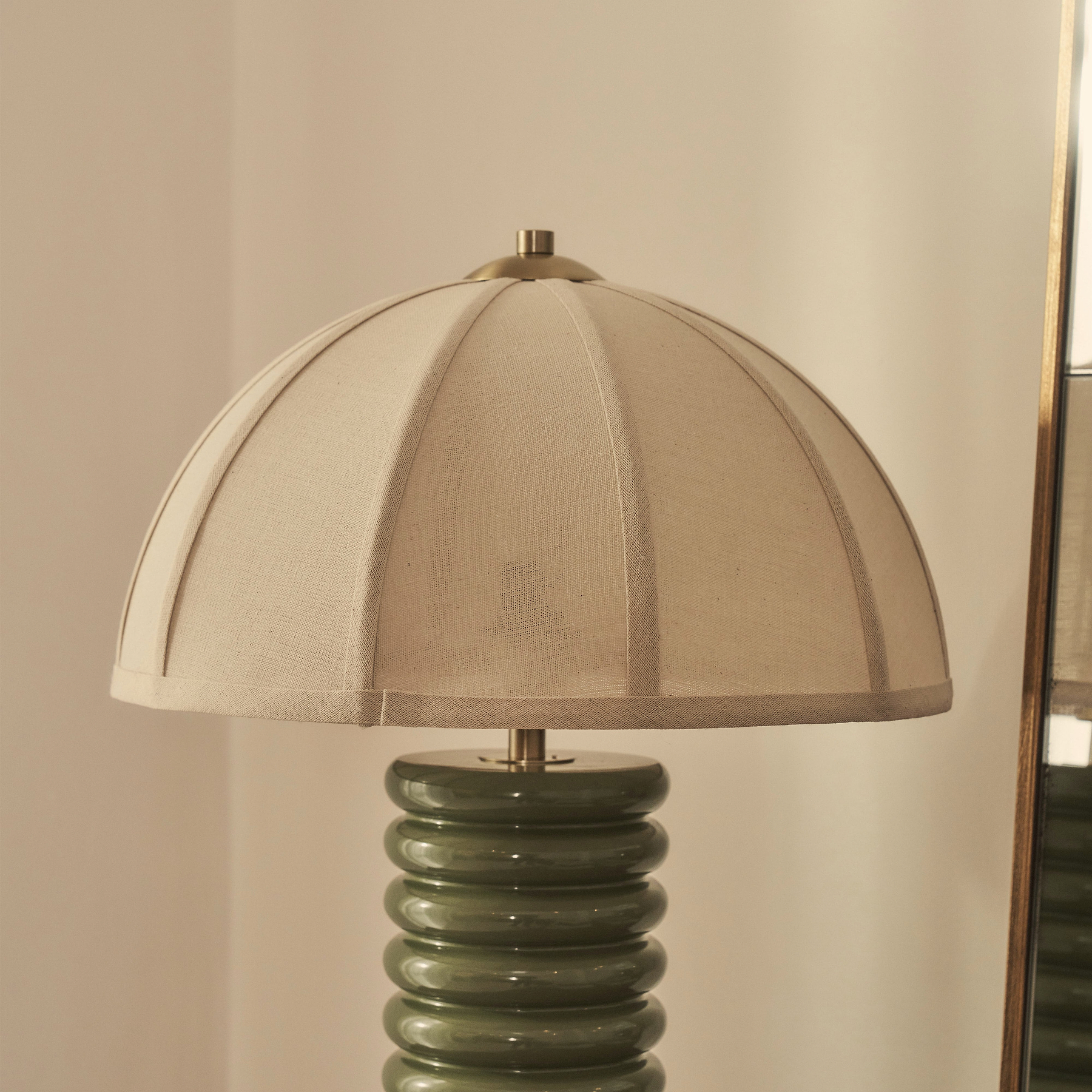 Odette - Olive Green Dome Shade Table Lamp