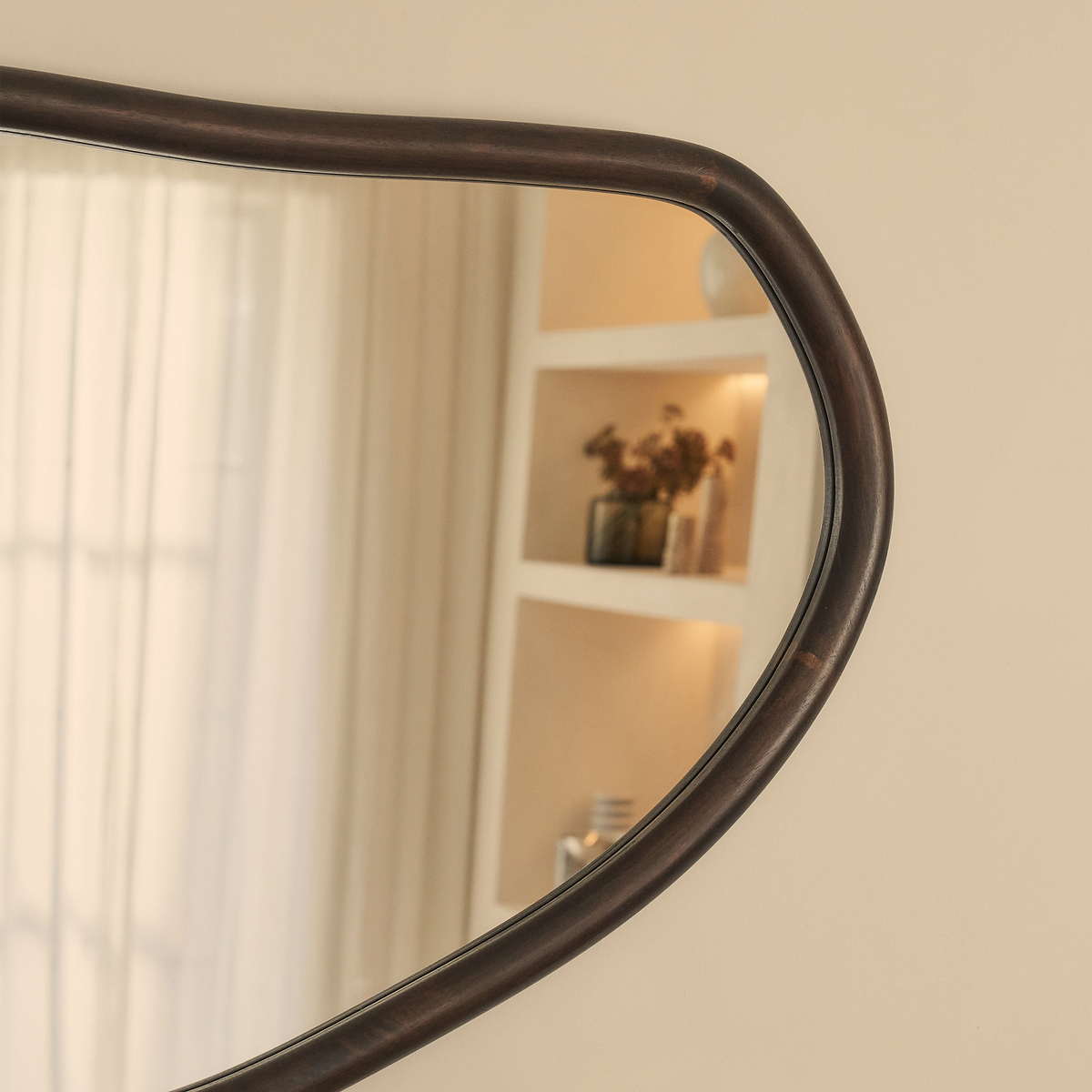 Aaliyah - Dark Wood Irregular Wall Mirror 150cm x 75cm