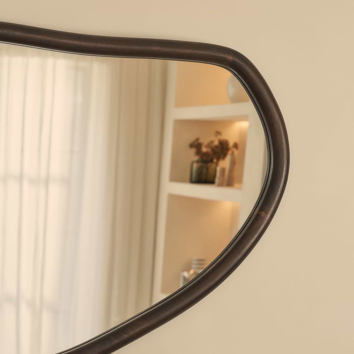 Aaliyah - Dark Wood Irregular Wall Mirror 150cm x 75cm