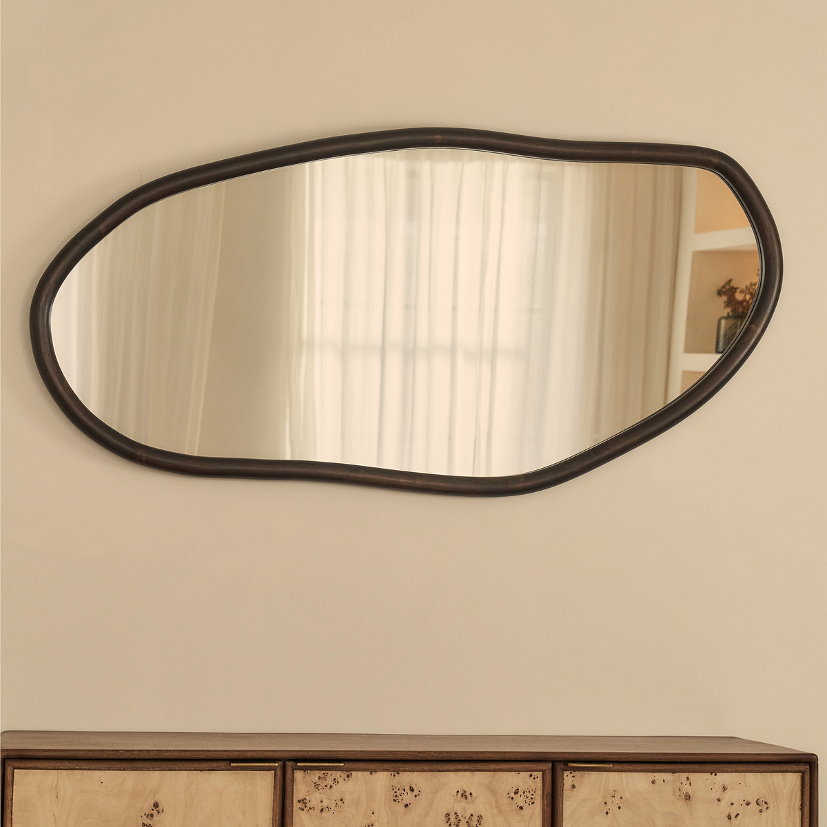 Aaliyah - Dark Wood Irregular Wall Mirror 150cm x 75cm