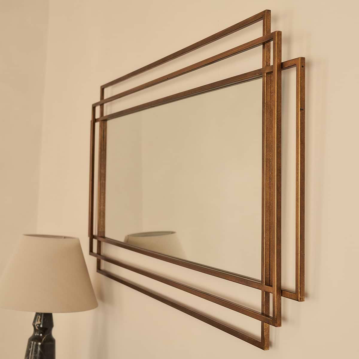 Amalfi - Large Gold Rectangular Metal Mirror 140cm x 70cm