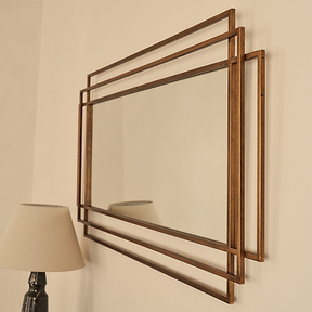 Amalfi - Large Gold Rectangular Metal Mirror 140cm x 70cm