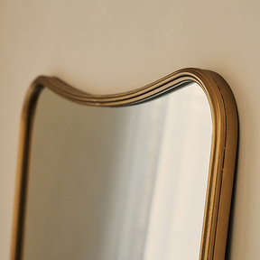Louis - Gold Curved Metal Overmantle Mirror 90cm x 75cm