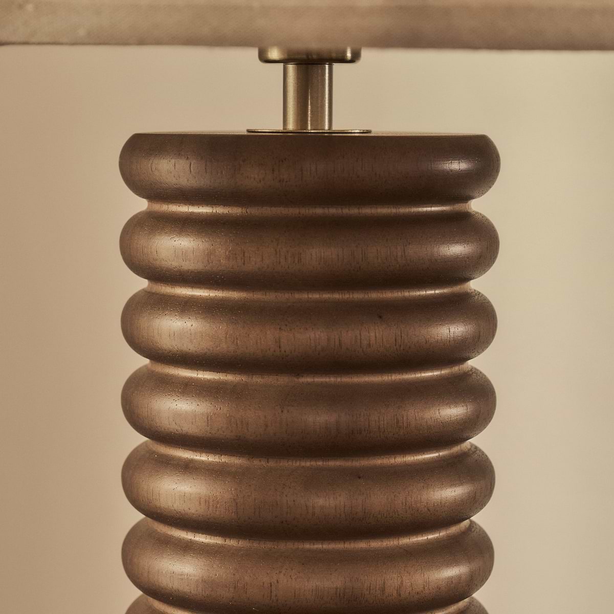 Odette - Dark Wood Dome Shade Table Lamp