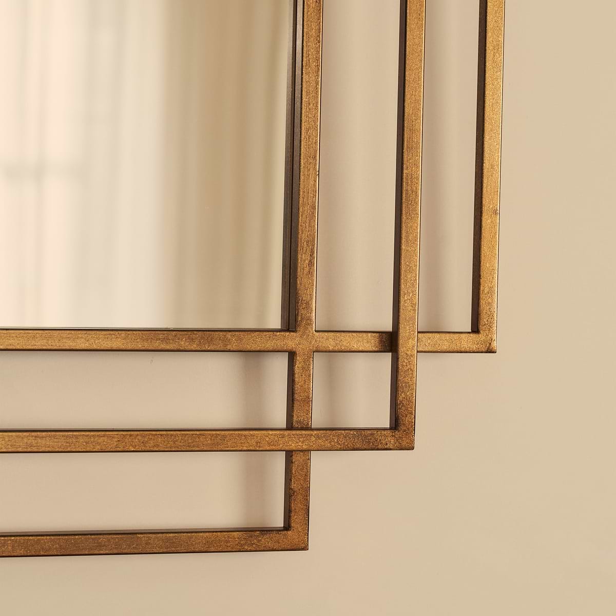 Amalfi - Large Gold Rectangular Metal Mirror 140cm x 70cm