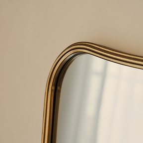Louis - Gold Curved Metal Overmantle Mirror 90cm x 75cm