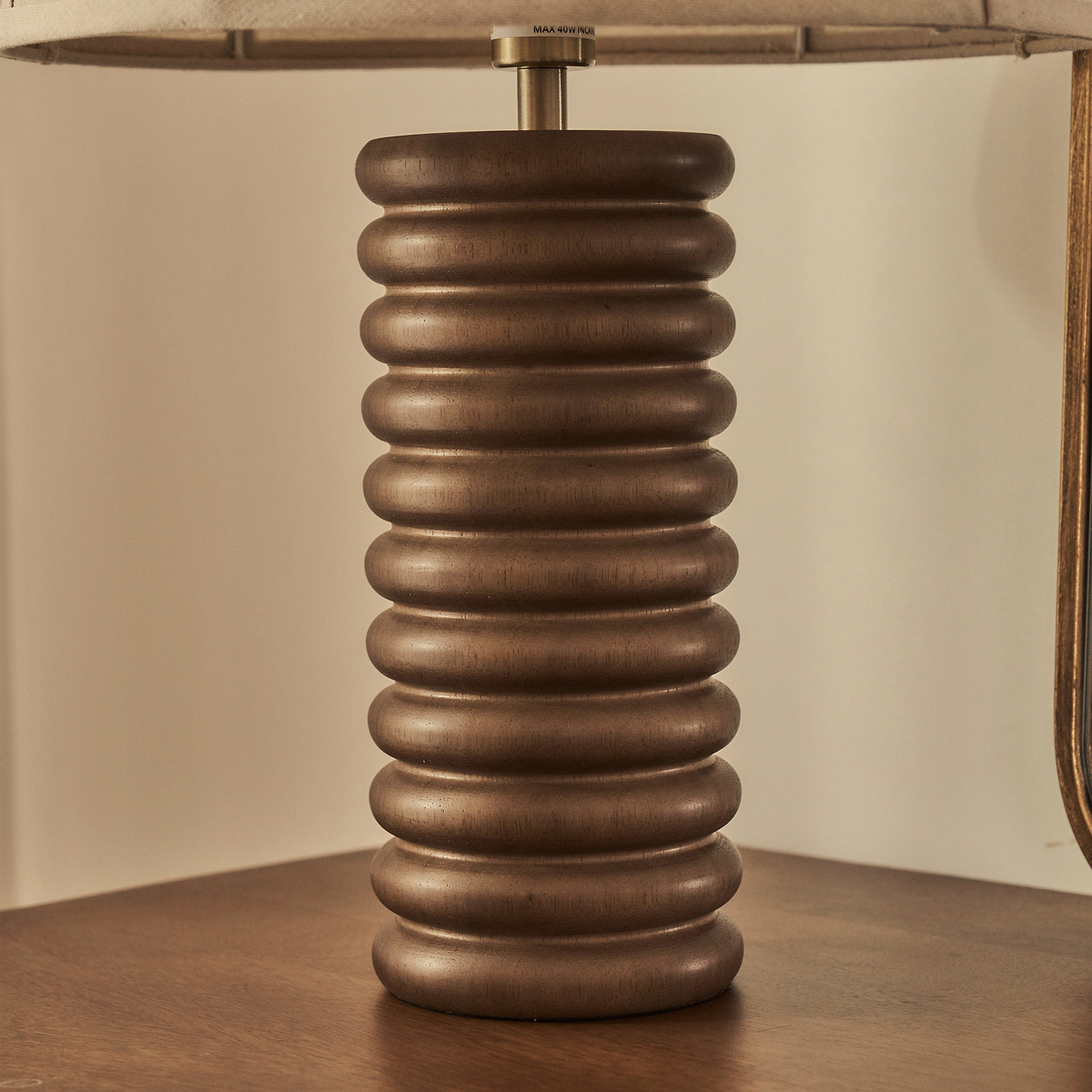 Odette - Dark Wood Dome Shade Table Lamp