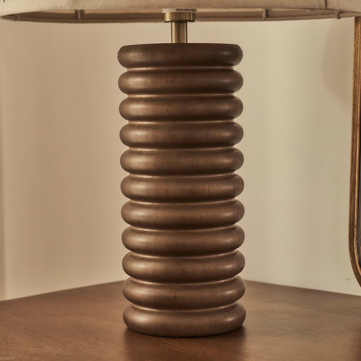 Odette - Dark Wood Dome Shade Table Lamp