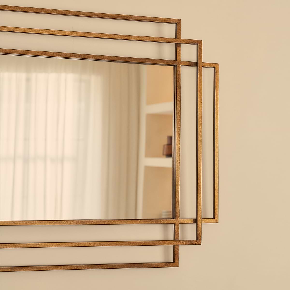 Amalfi - Large Gold Rectangular Metal Mirror 140cm x 70cm