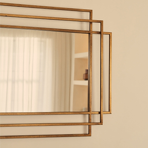Amalfi - Large Gold Rectangular Metal Mirror 140cm x 70cm