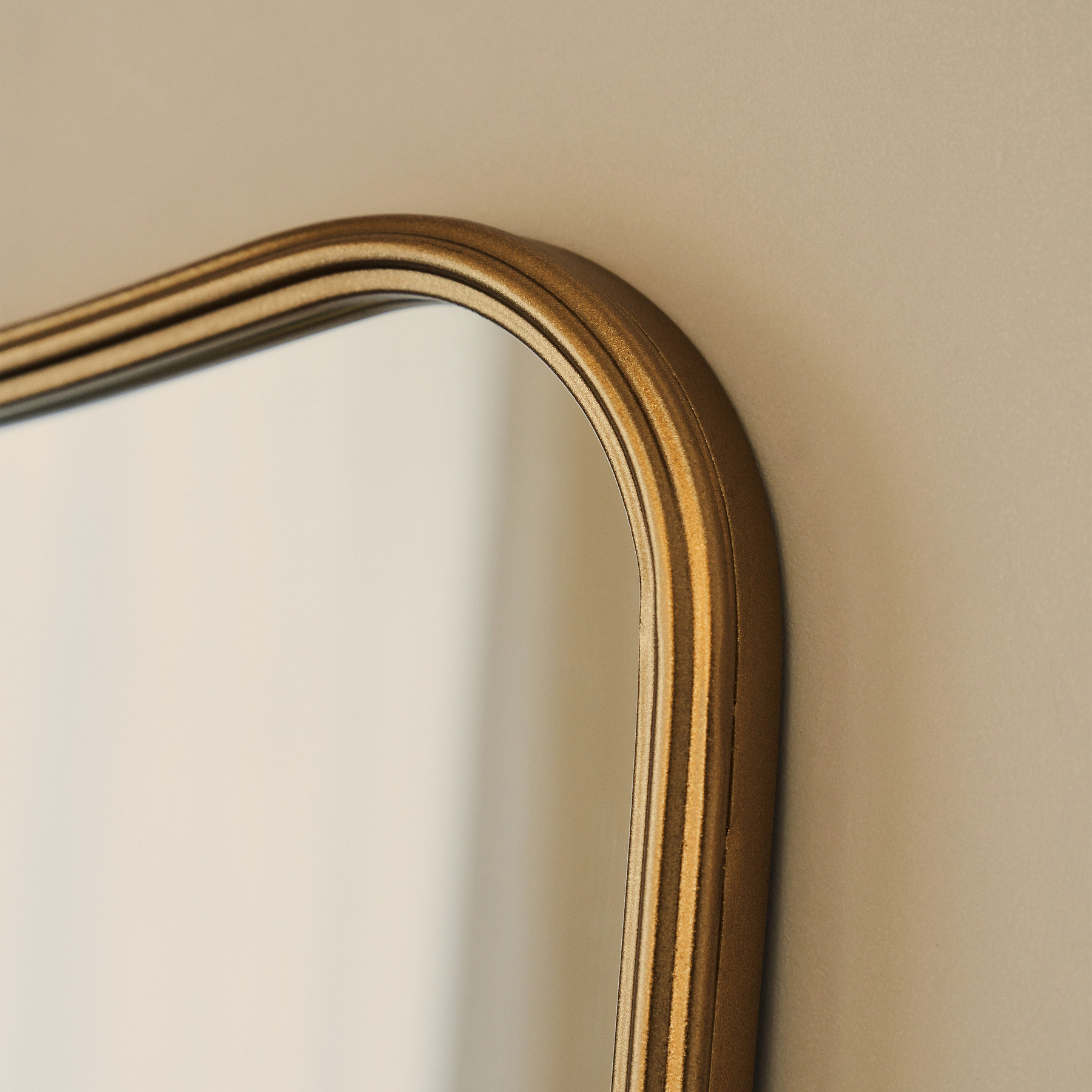 Louis - Gold Curved Metal Overmantle Mirror 90cm x 75cm