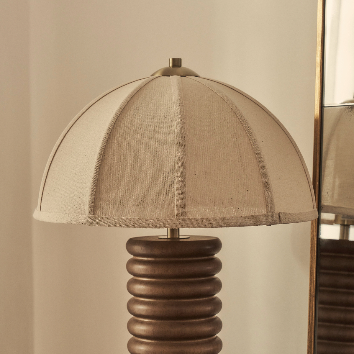 Odette - Dark Wood Dome Shade Table Lamp