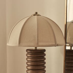 Odette - Dark Wood Dome Shade Table Lamp