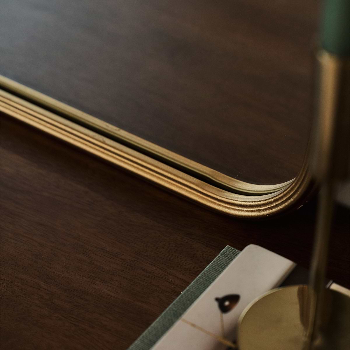 Louis - Gold Curved Metal Overmantle Mirror 90cm x 75cm