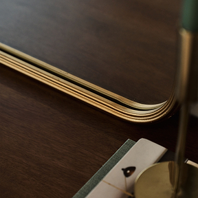 Louis - Gold Curved Metal Overmantle Mirror 90cm x 75cm