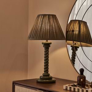 Cordelia - Olive Green Pleated Shade Table Lamp
