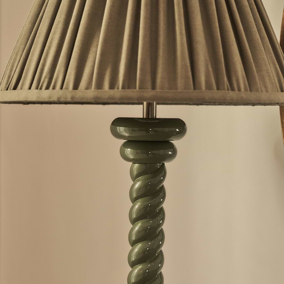 Cordelia - Olive Green Pleated Shade Table Lamp