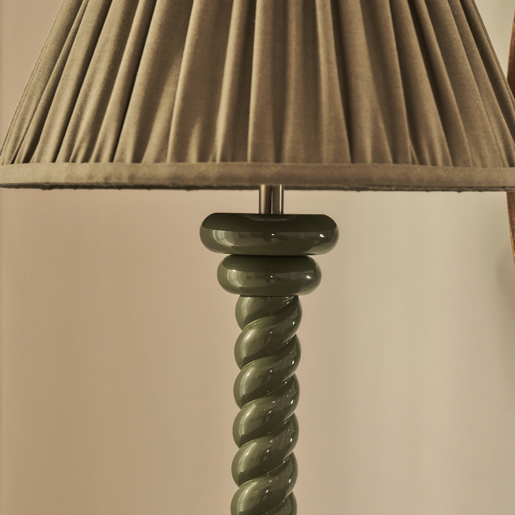 Cordelia - Olive Green Pleated Shade Table Lamp