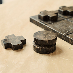 Noughts And Crosses - Dark Emperador Marble Decorative Accessory