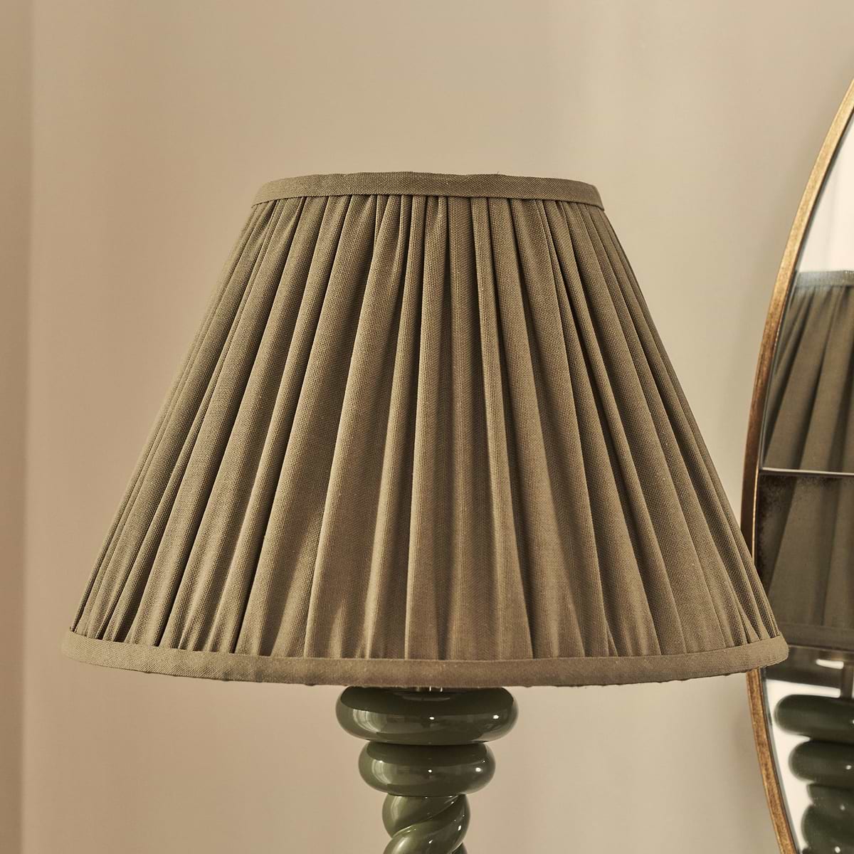 Cordelia - Olive Green Pleated Shade Table Lamp