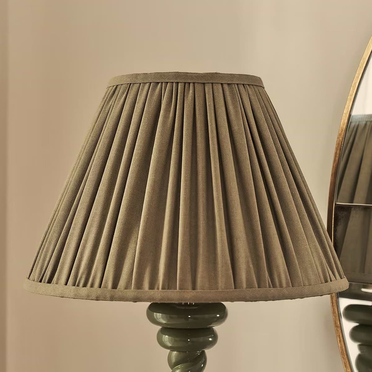 Cordelia - Olive Green Pleated Shade Table Lamp
