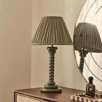 Cordelia - Olive Green Pleated Shade Table Lamp
