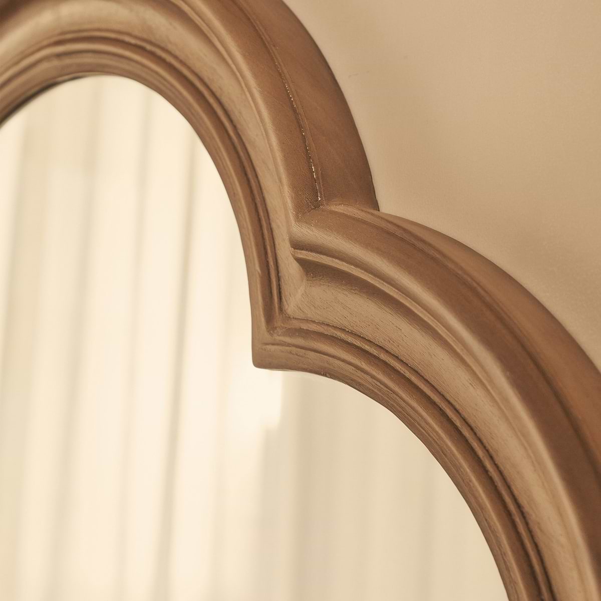 Melilla - Washed Wood Arched Mirror 120cm x 80cm