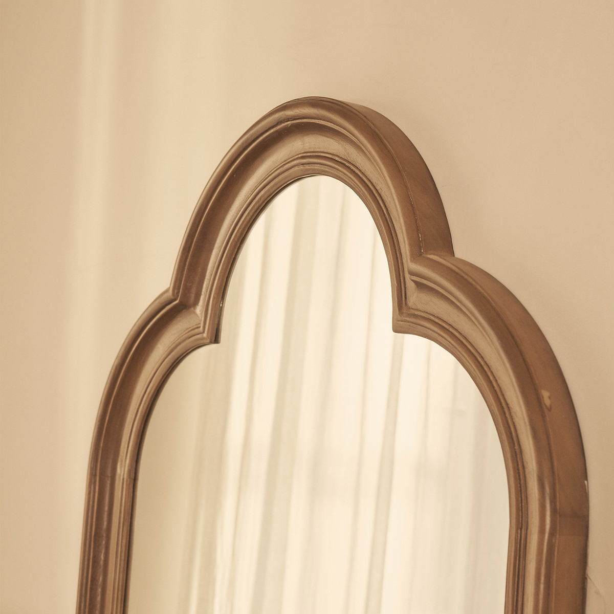 Melilla - Washed Wood Arched Mirror 120cm x 80cm
