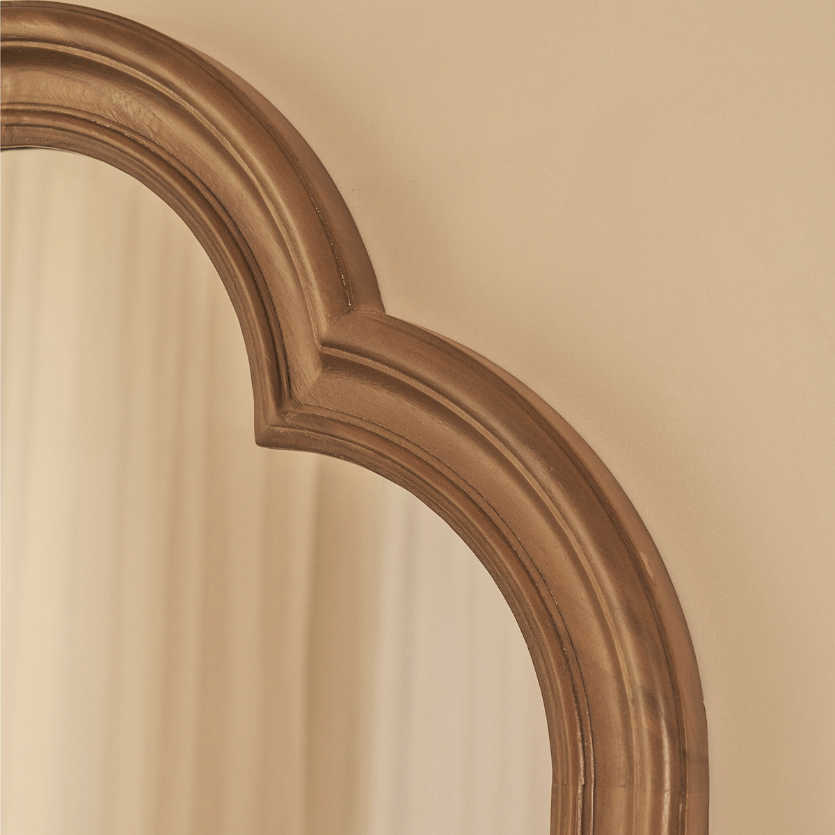 Melilla - Washed Wood Arched Mirror 120cm x 80cm