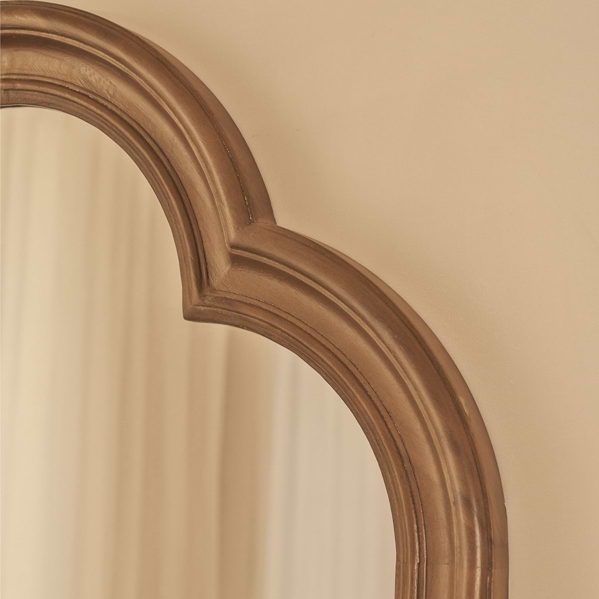 Melilla - Washed Wood Arched Mirror 120cm x 80cm