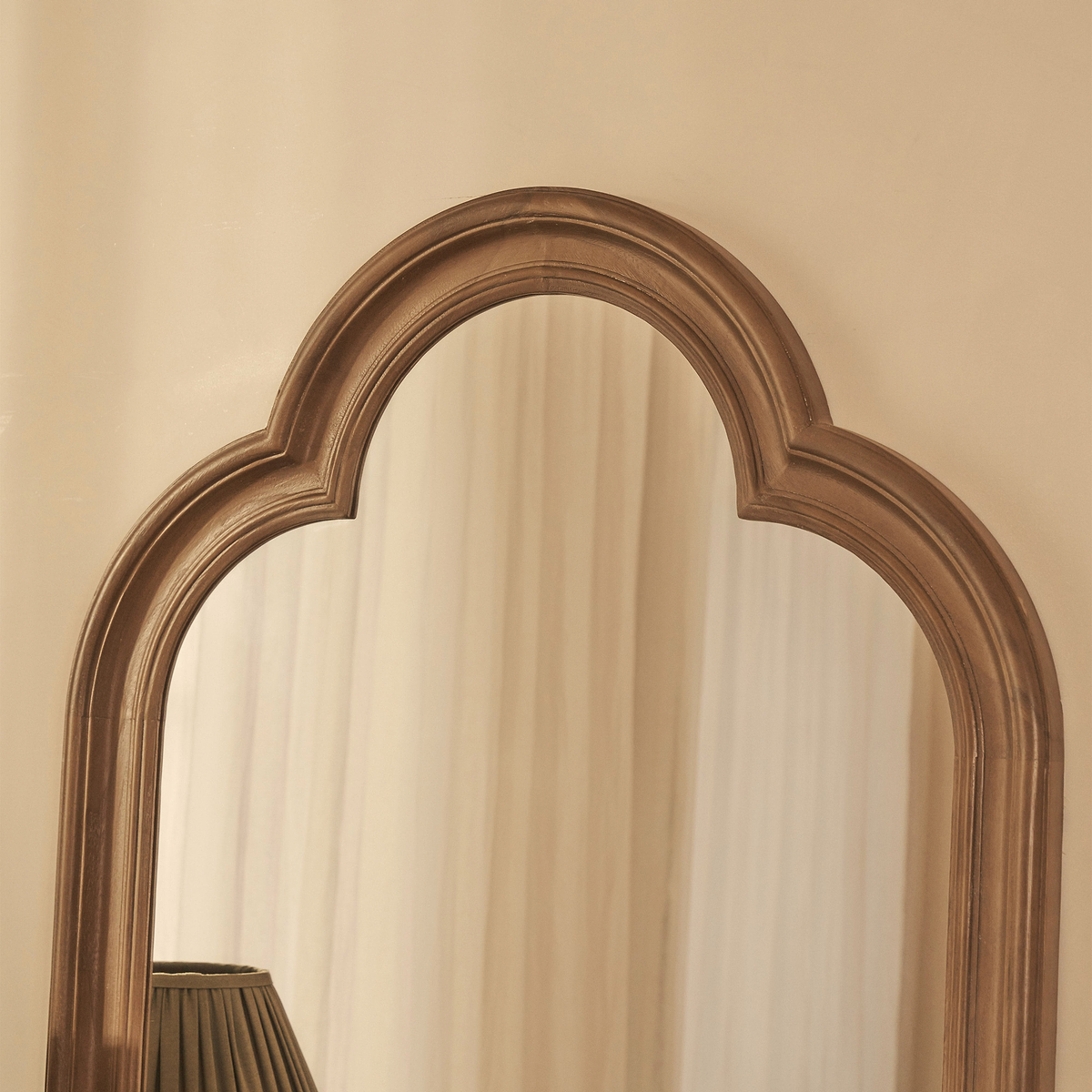 Melilla - Washed Wood Arched Mirror 120cm x 80cm