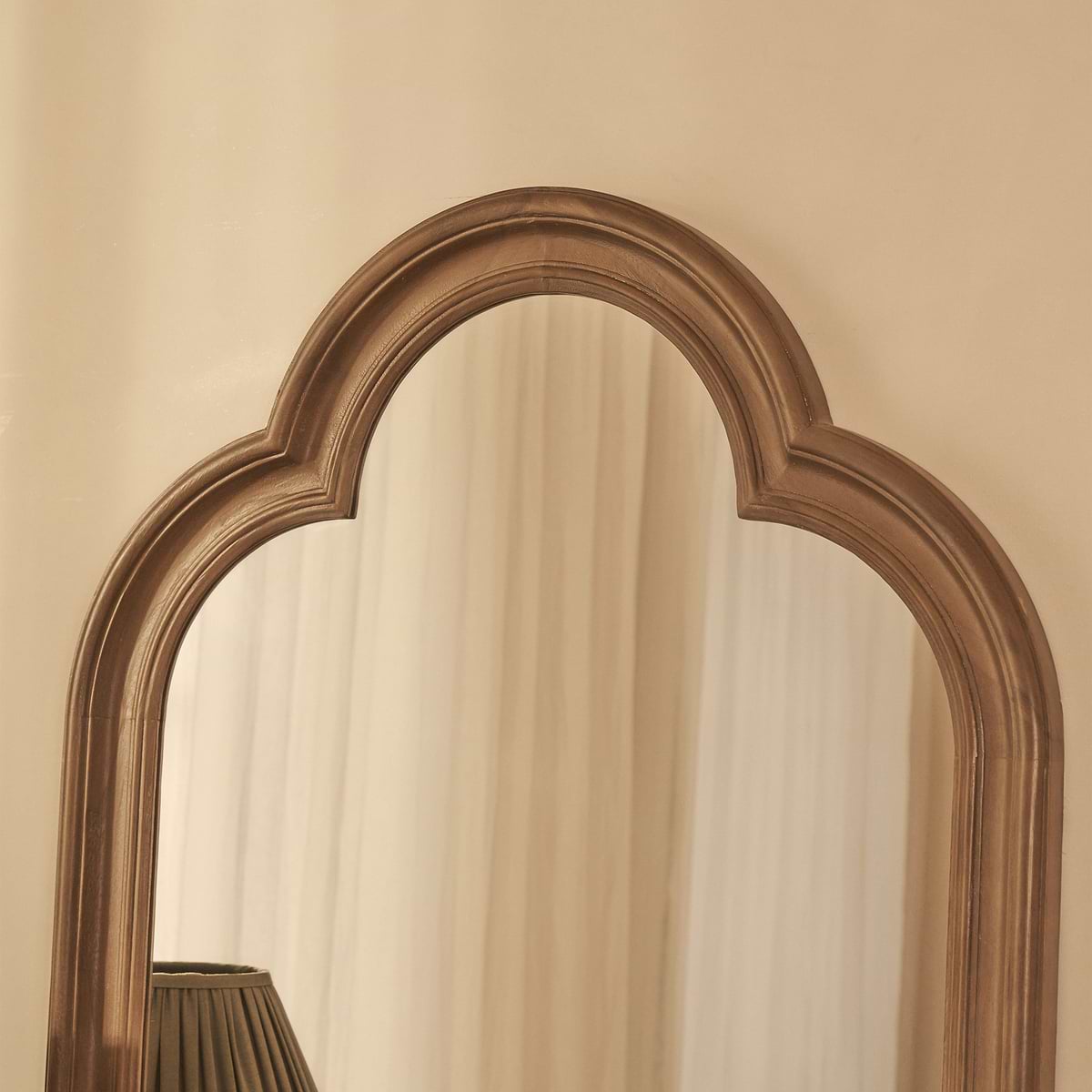 Melilla - Washed Wood Arched Mirror 120cm x 80cm
