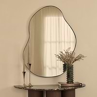 Ava - Black Pond Shaped Irregular Mirror 100cm x 70cm