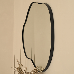 Ava - Black Pond Shaped Irregular Mirror 100cm x 70cm