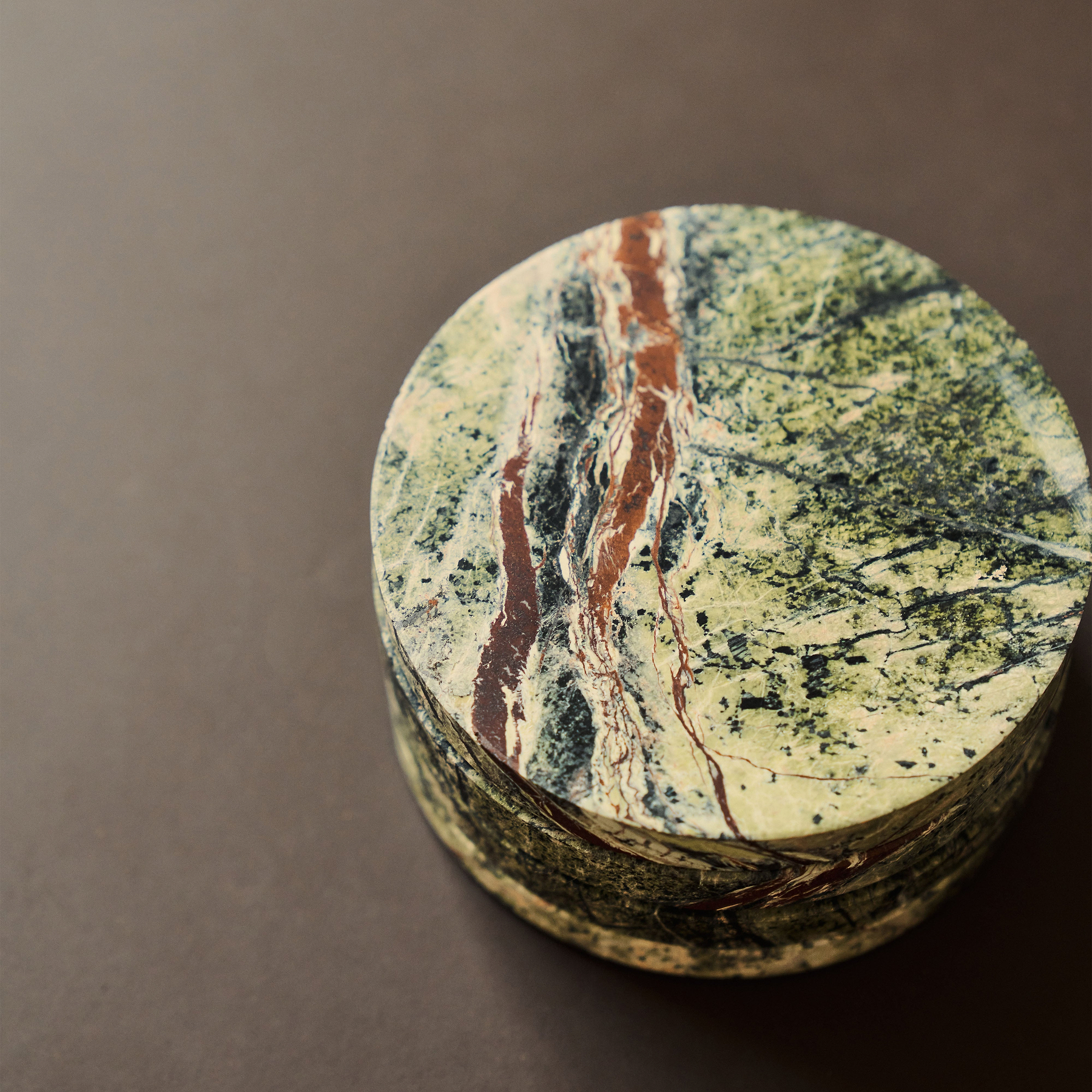 Marbelle - Green Marble Coasters Set of 4 Round