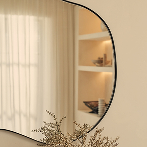 Ava - Black Pond Shaped Irregular Mirror 100cm x 70cm