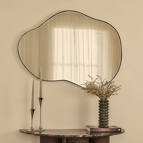 Ava - Black Pond Shaped Irregular Mirror 100cm x 70cm