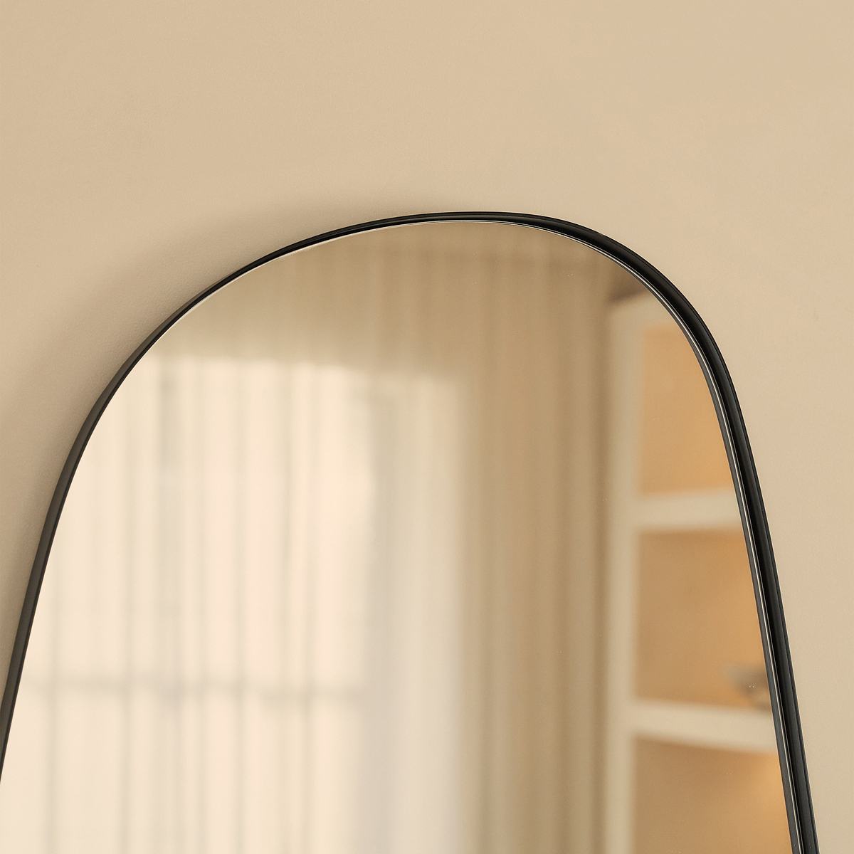 Ava - Black Stone Shaped Irregular Mirror 75cm x 45cm