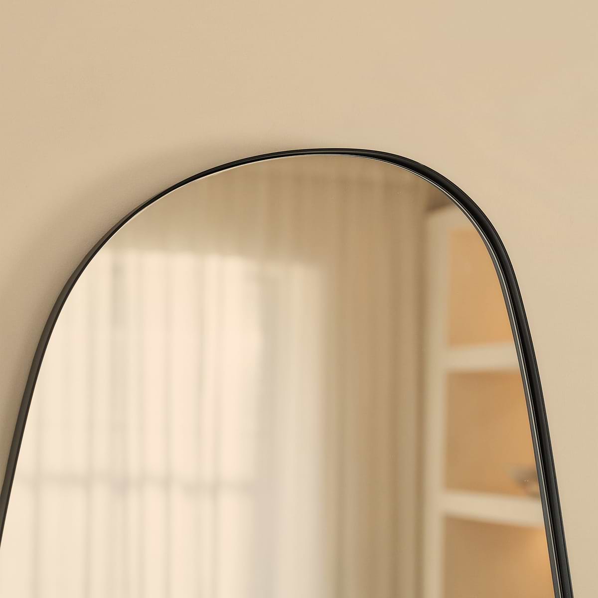 Ava - Black Stone Shaped Irregular Mirror 75cm x 45cm