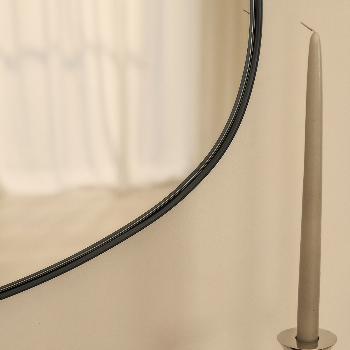 Ava - Black Stone Shaped Irregular Mirror 75cm x 45cm