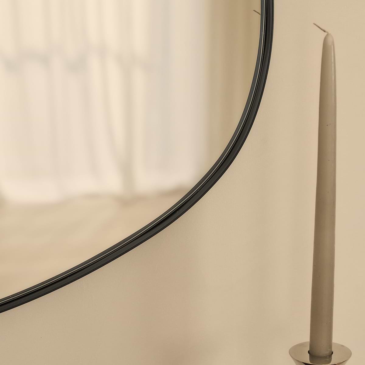 Ava - Black Stone Shaped Irregular Mirror 75cm x 45cm