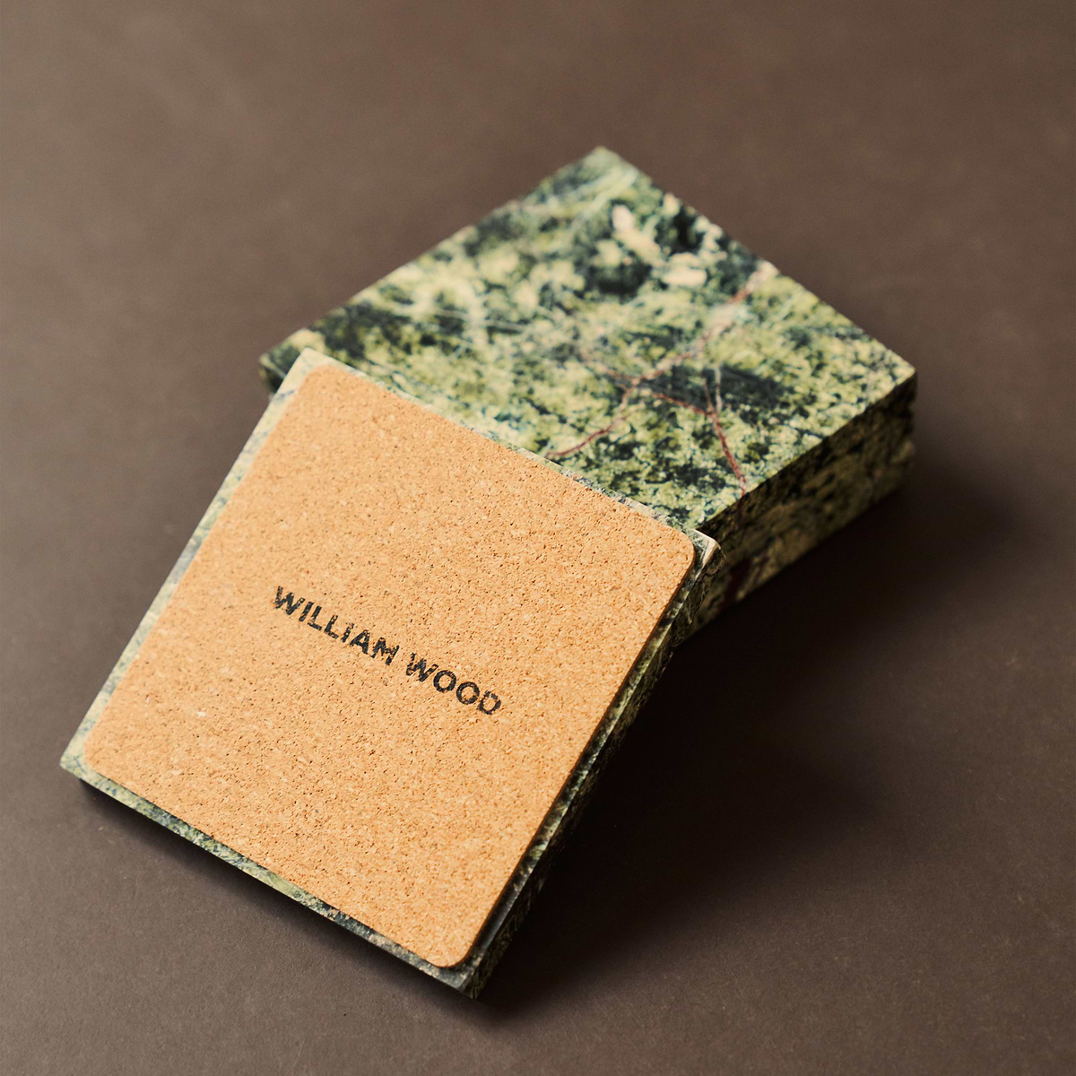 Marbelle - Green Marble Coasters Set of 4 Square