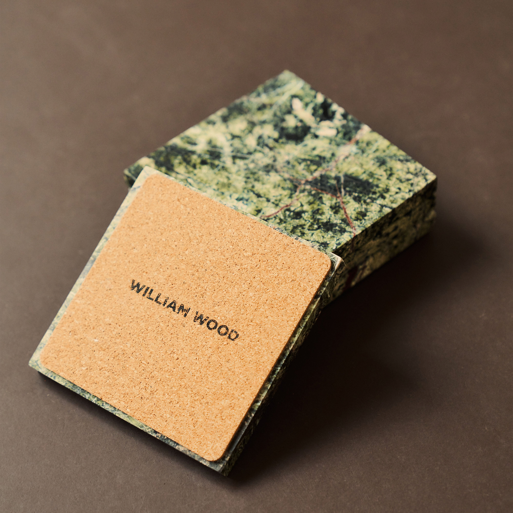 Marbelle - Green Marble Coasters Set of 4 Square