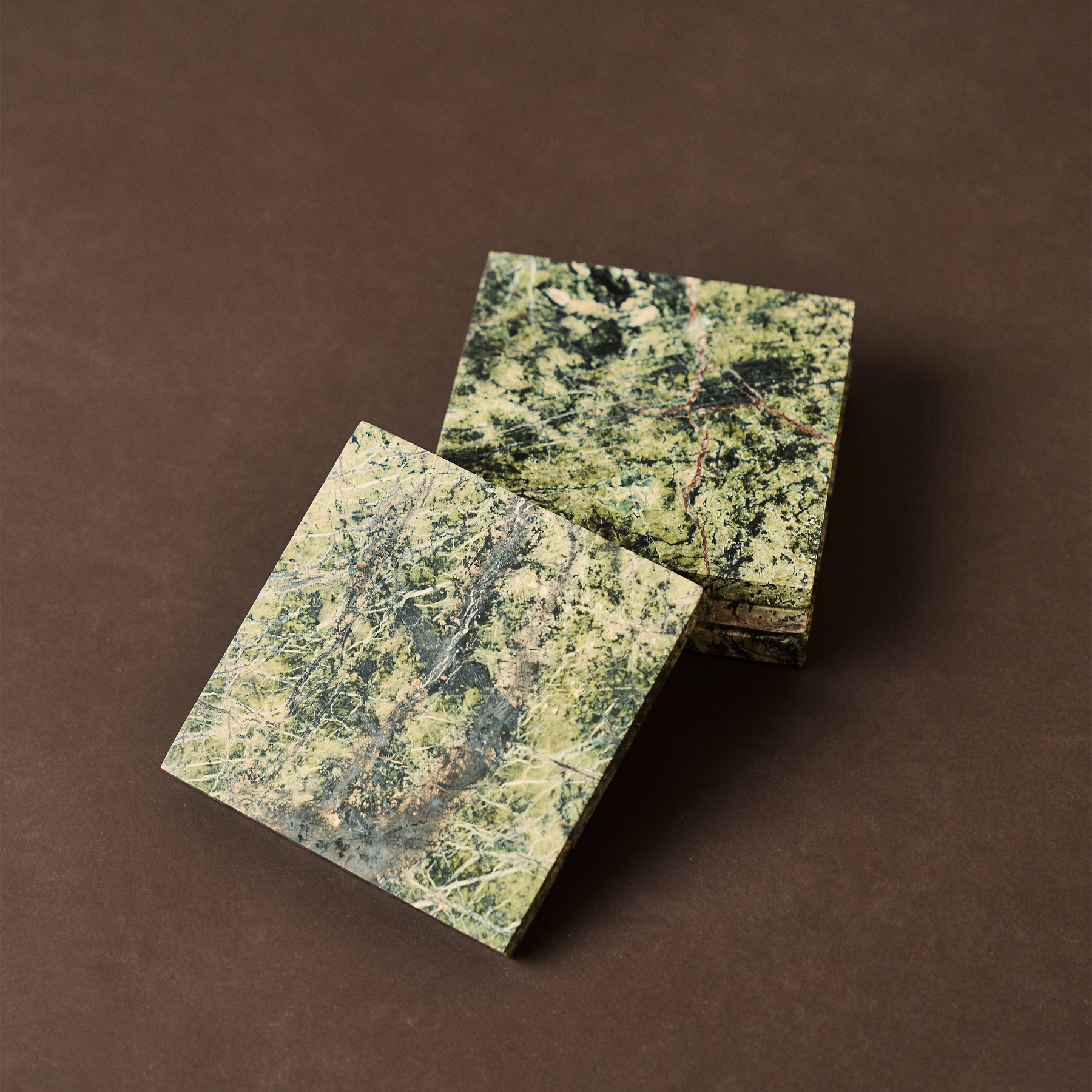 Marbelle - Green Marble Coasters Set of 4 Square