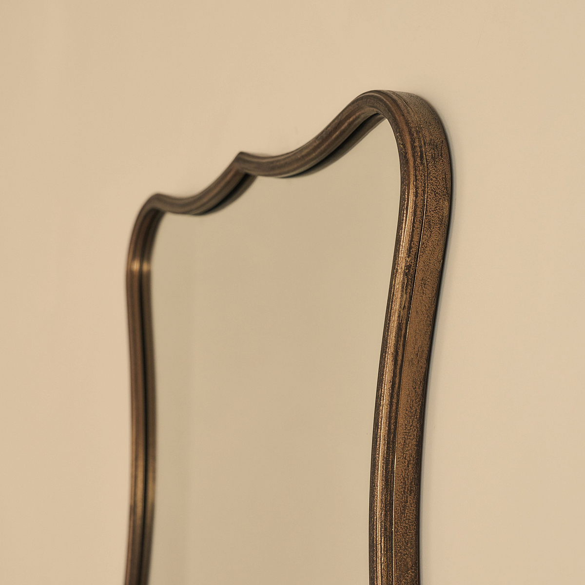 Elise - Antique Bronze Art Deco Metal Overmantle Mirror 90cm x 60cm