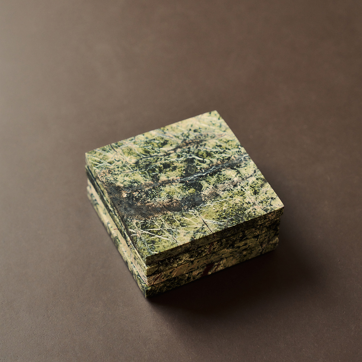 Marbelle - Green Marble Coasters Set of 4 Square